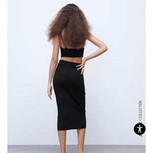 Zara Ribbed Midi Skirt